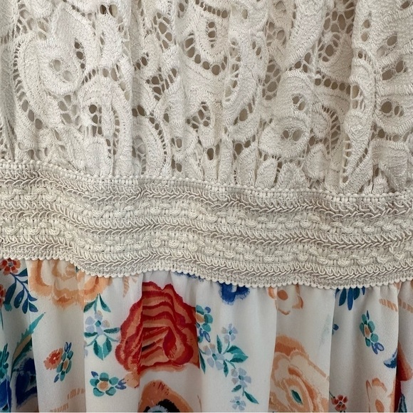 Liberty Love Crochet Cream Top Sleeveless Y2K Fairy Asymmetrical  Size 2XL - Picture 4 of 10